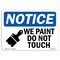 Signmission OSHA Notice, 5" Height, Wet Paint Do Not Touch Sign With Symbol, 7" X 5", Landscape OS-NS-D-57-L-19033 - alternate 1